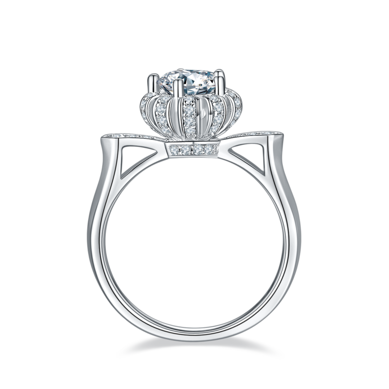 制服诱惑S925银镀白金MoissaniteWomen's Ring1ctD级